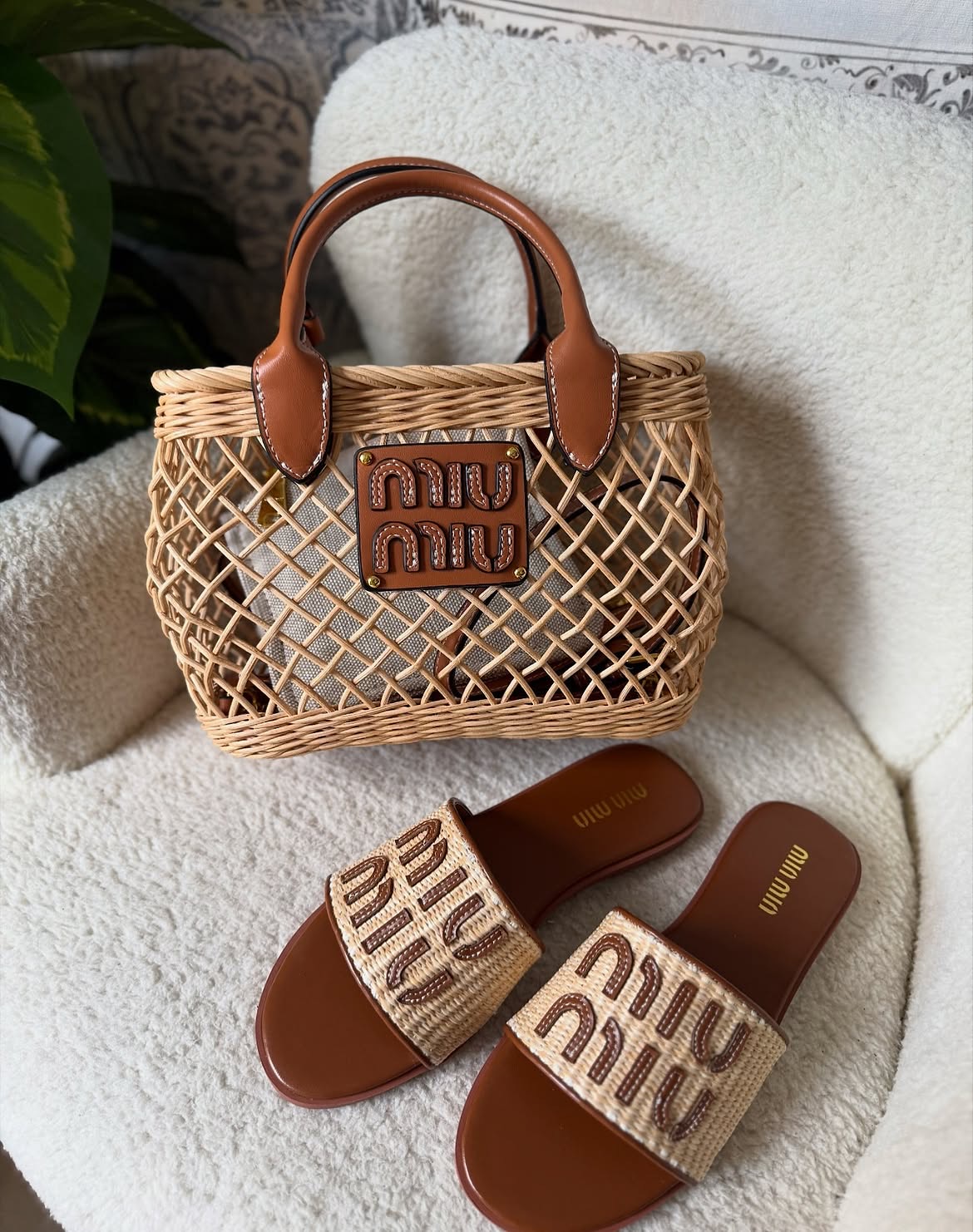 Miu Miu Woven Basket & Slide Set