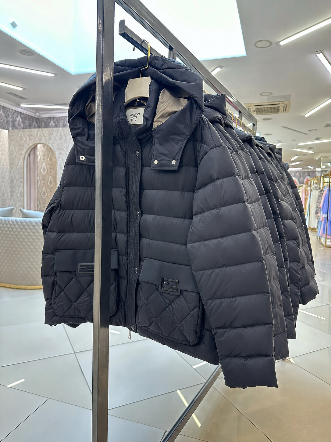 Midnight Structured Puffer Jacket