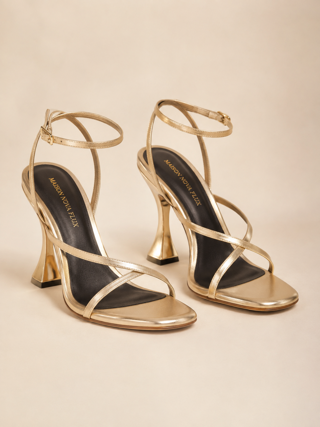 Champagne Sculpted Evening Sandals