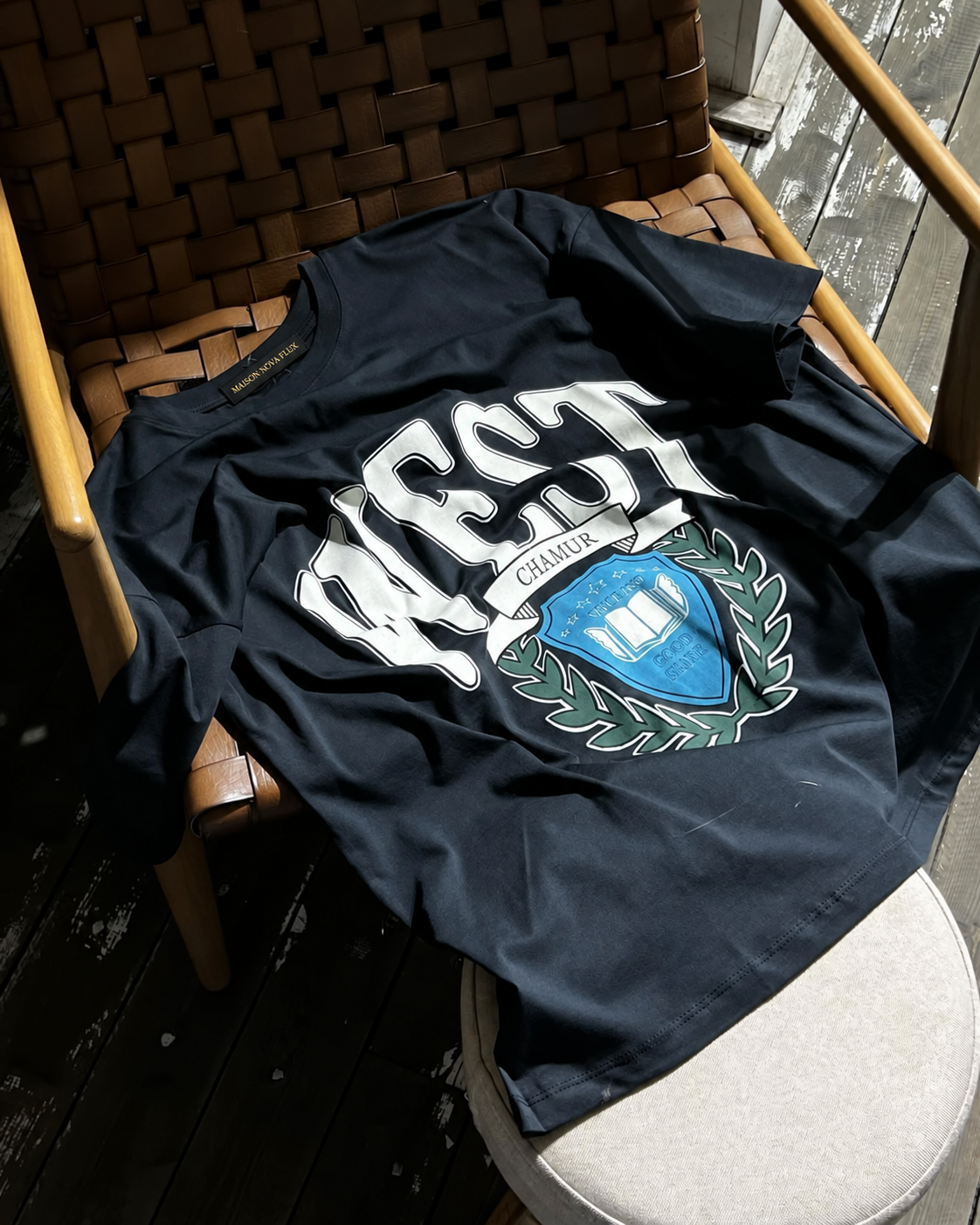 Collegiate Crest Oversized Graphic T-Shirt