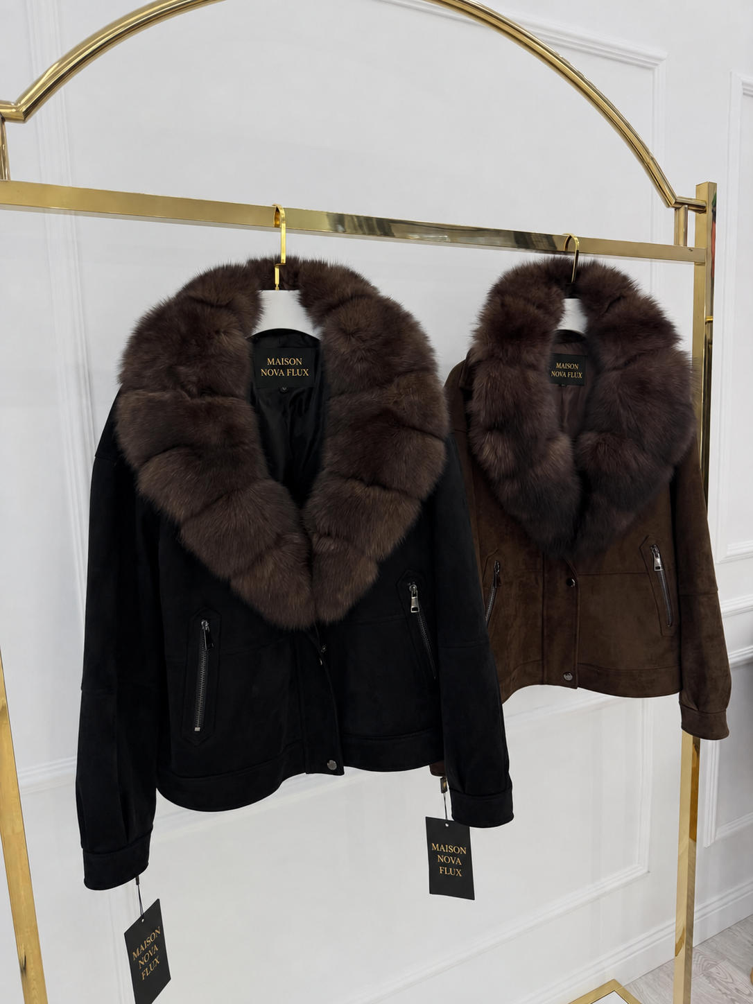 Duo Fur-Collar Tailored Jackets