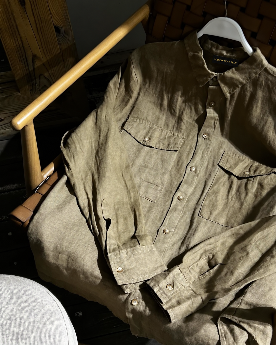 Olive Heritage Linen Utility Shirt