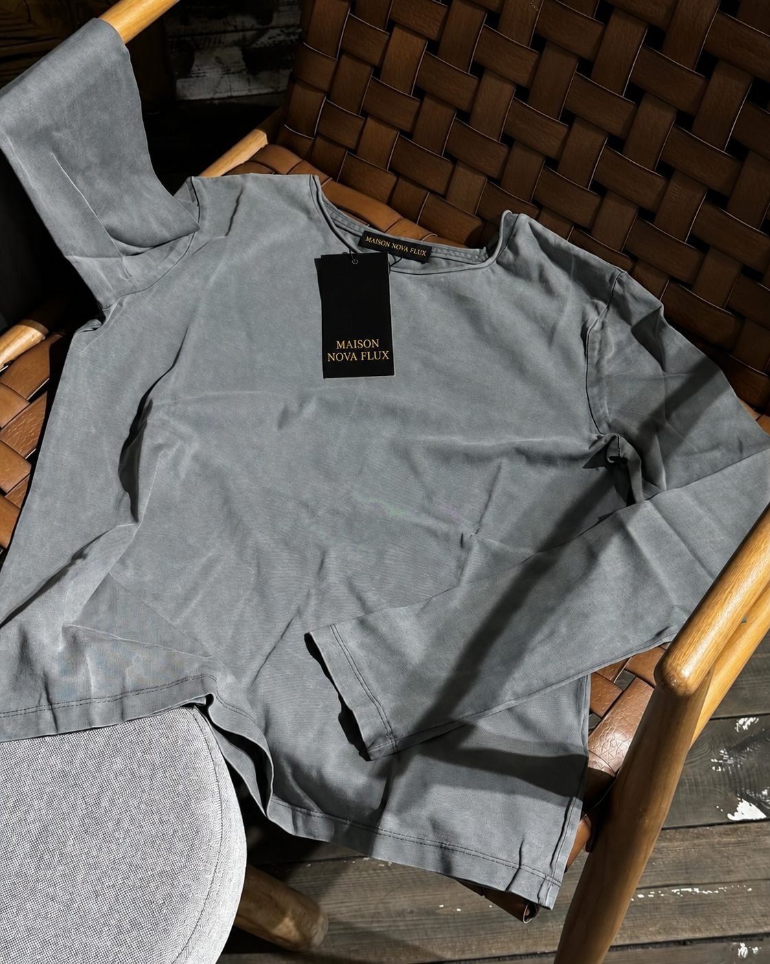 Slate Washed Long-Sleeve Relaxed Top