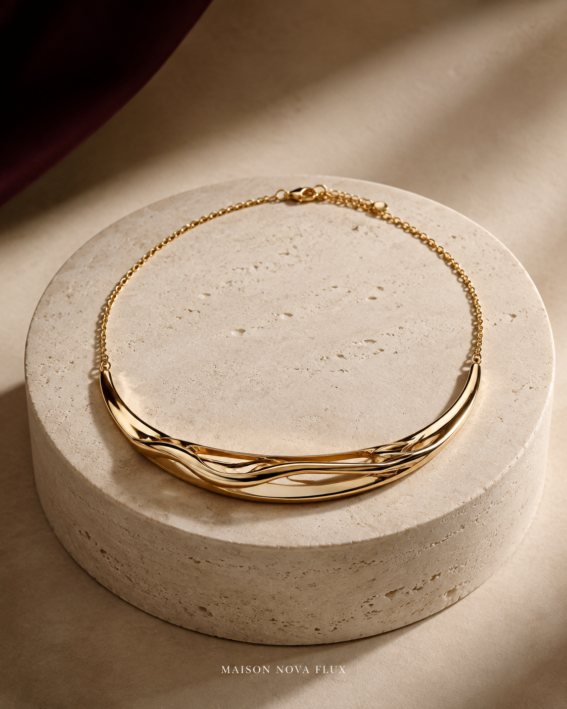 Solstice Arc Gold Necklace